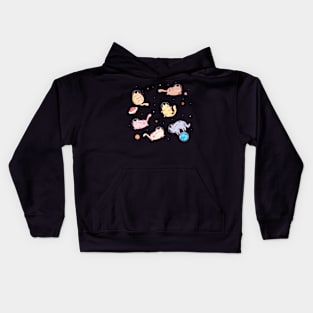 Cats in space - funny kitty cats floating in space Kids Hoodie